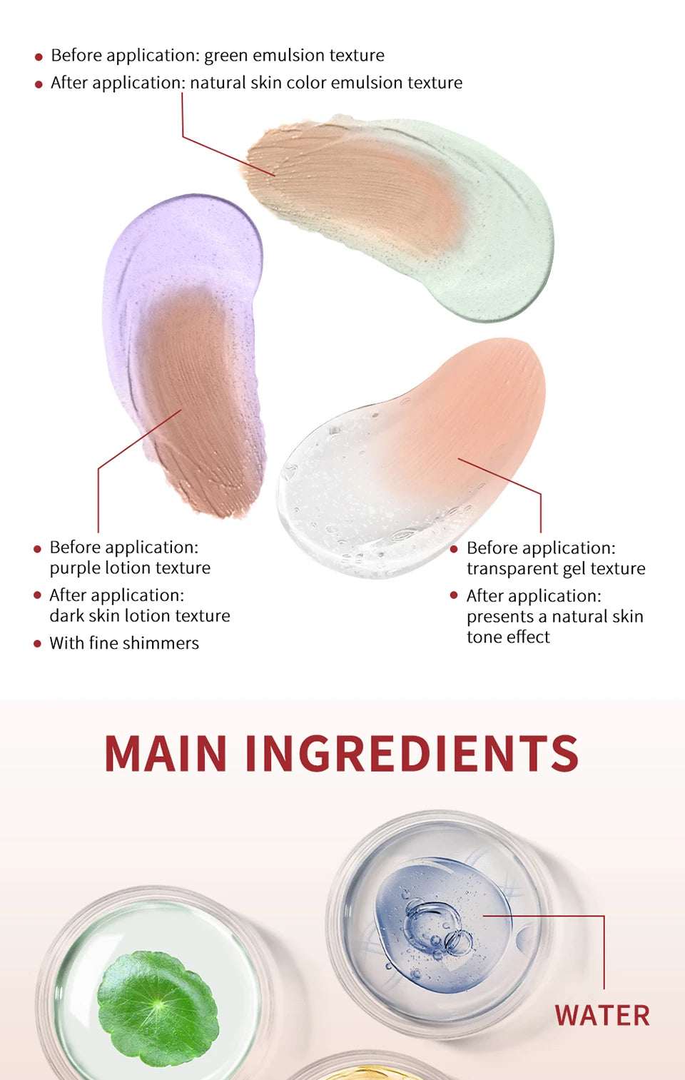 Moisturizing Correcting CC Cream Waterproof Anti-sweat Makeup Before Concealer Lasting Women Makeup Protect Skin erborian Make