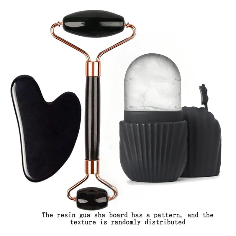 1/2/3 Stk. Eis-Gesichtsroller, Gesichts-Hautpflege-Eisroller-Set, Gesichtsroller GuaSha Gesichts-Tool-Set, Gesichts-Massageroller Lifting Contouring